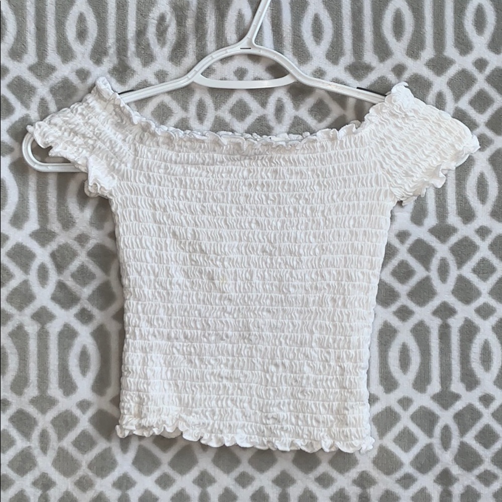 White cropped top